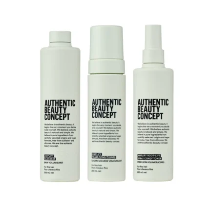 Authentic Beauty Concept Amplify Zestaw nadający objętość do włosów cienkich Szampon, Odżywka w Piance i Odżywka w Sprayu