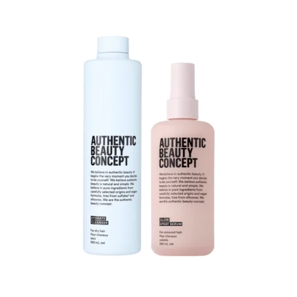 Authentic Beauty Concept Szampon Nawilżający 300 ml Serum Nabłyszczające w Sprayu 200 ml