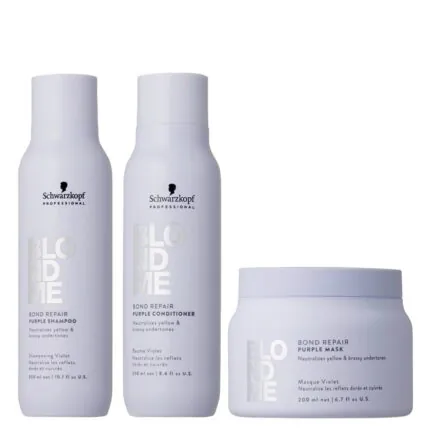 Schwarzkopf Professional BLONDME Bond Repair Purple zestaw neutralizujący włosy blond - szampon, odżywka, maska