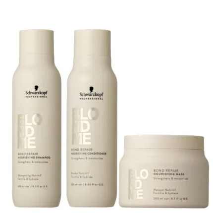 Schwarzkopf Professional BLONDME Bond Repair zestaw wzmacniająco-nawilżający - szampon, odżywka, maska