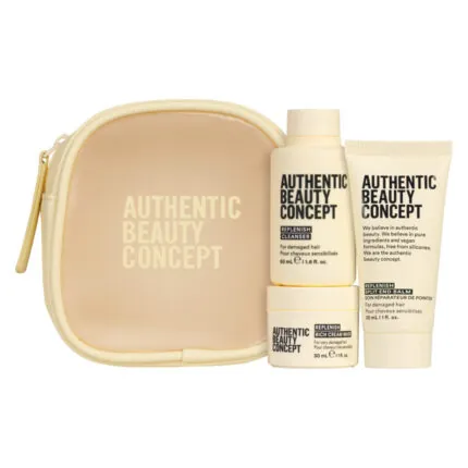 Authentic Beauty Concept Replenish Zestaw Podróżny do włosów zniszczonych z kosmetyczką